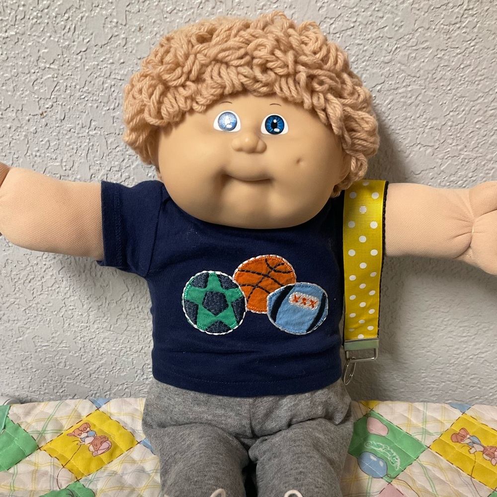 Vintage Cabbage Patch Kid Boy Wheat Hair Blue Eyes Head Mold #8 KT Factory 1985